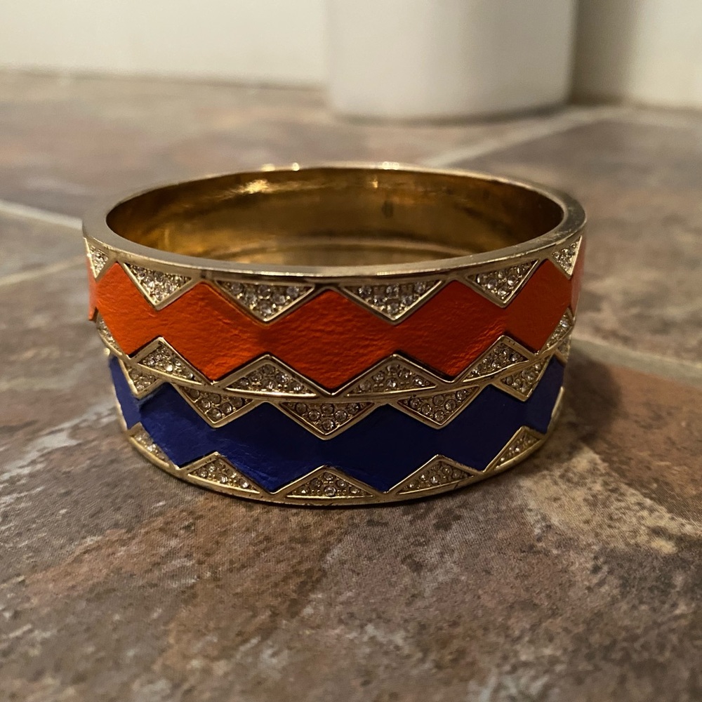 Orange and blue bangles